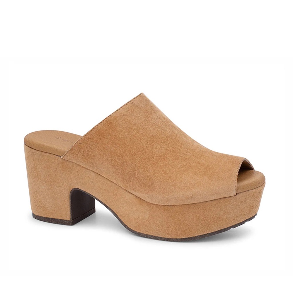 Chocolat Blu Grannet Tan Platform Mules Size 10